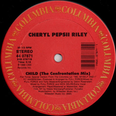 Cheryl Pepsii Riley : Thanks For My Child (12", Single)