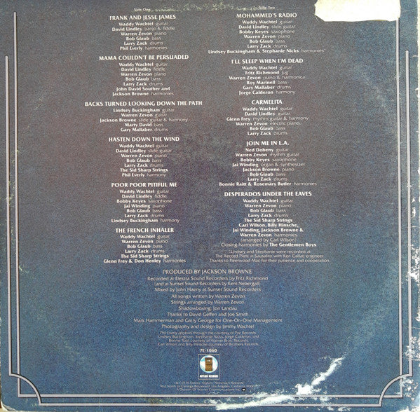 Warren Zevon : Warren Zevon (LP, Album, Promo, CP )