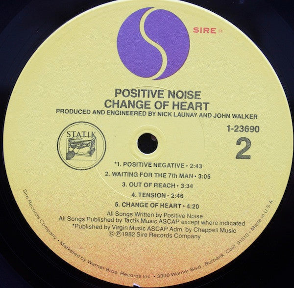 Positive Noise : Change Of Heart (LP, Album)