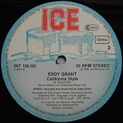 Eddy Grant : Time To Let Go / California Style (12", Maxi)