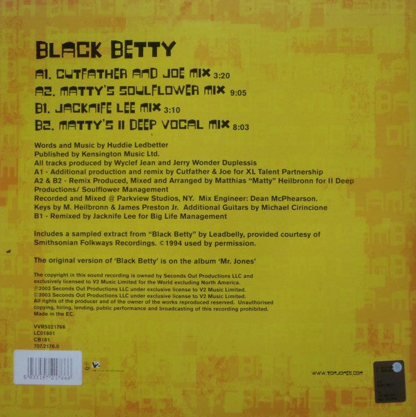 Tom Jones : Black Betty (12")