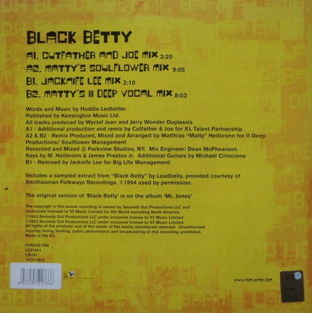 Tom Jones : Black Betty (12")