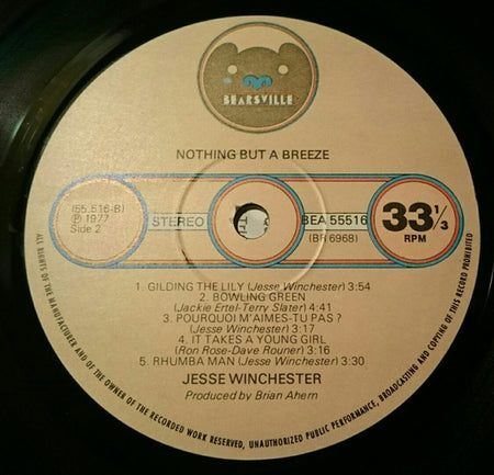 Jesse Winchester : Nothing But A Breeze (LP, Album)