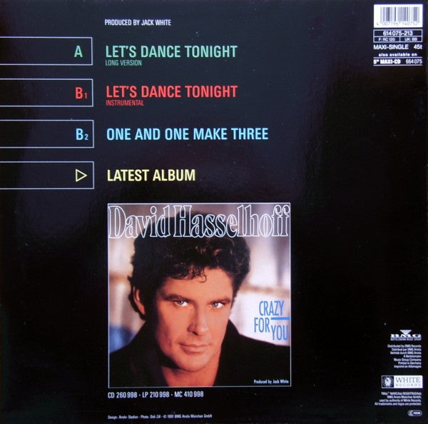 David Hasselhoff : Let's Dance Tonight (12", Maxi)
