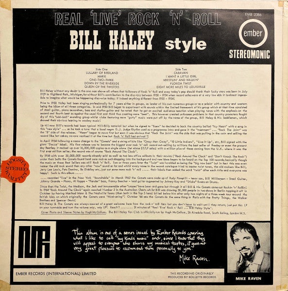 Bill Haley : Real 'Live' Rock 'N' Roll Bill Haley Style (LP)