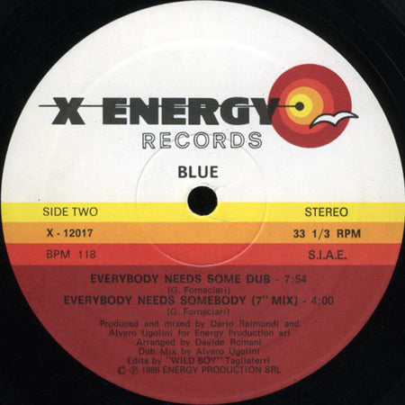 Blue (17) : Everybody Needs Somebody (12")