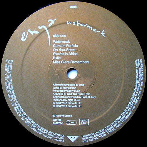 Enya : Watermark (LP, Album, Gol)