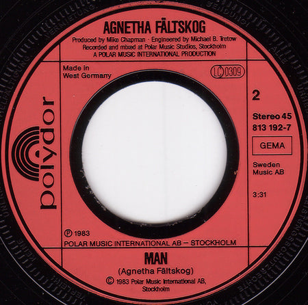 Agnetha Fältskog : The Heat Is On / Man (7", Single)