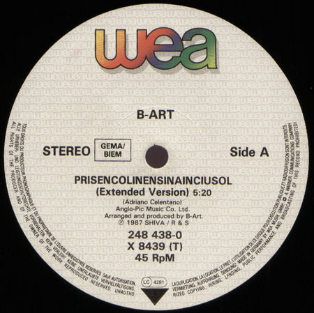 B-Art : Prisencolinensinainciusol (Alright ) (12")