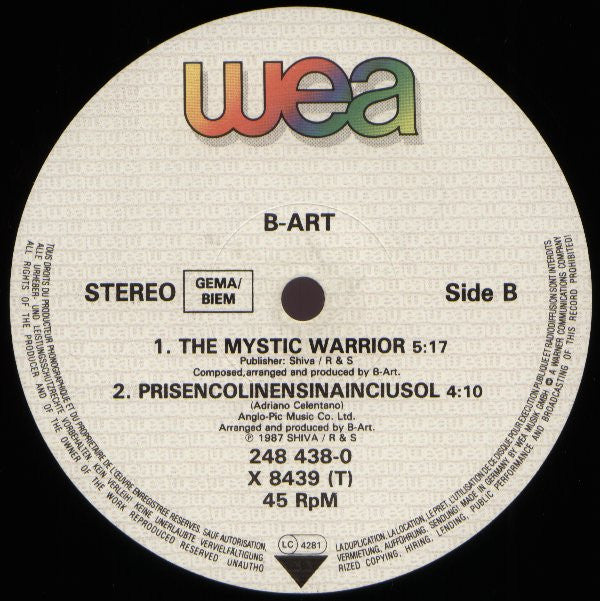 B-Art : Prisencolinensinainciusol (Alright ) (12")