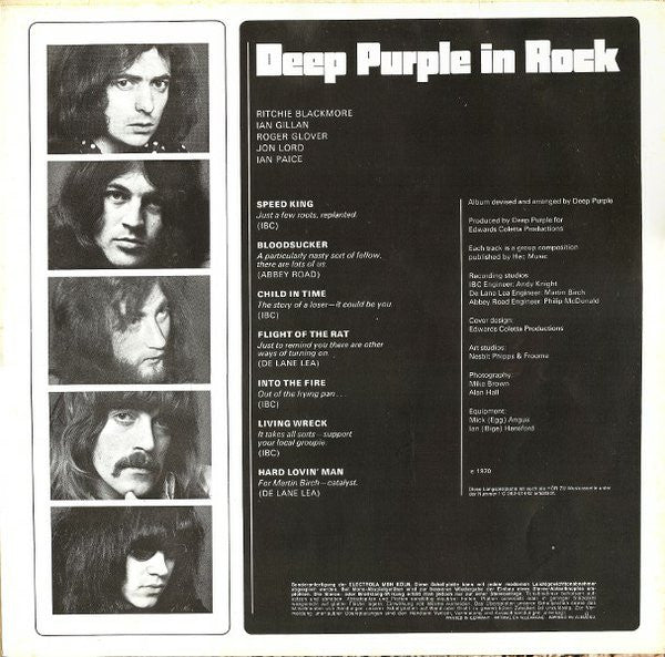Deep Purple : In Rock (LP, Album, S/Edition, Gat)