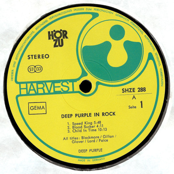 Deep Purple : In Rock (LP, Album, S/Edition, Gat)