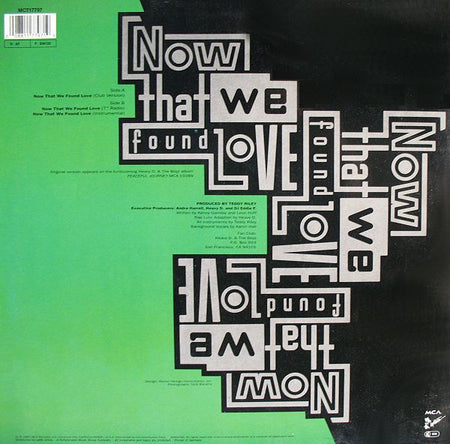 Heavy D. & The Boyz : Now That We Found Love (12", Maxi)