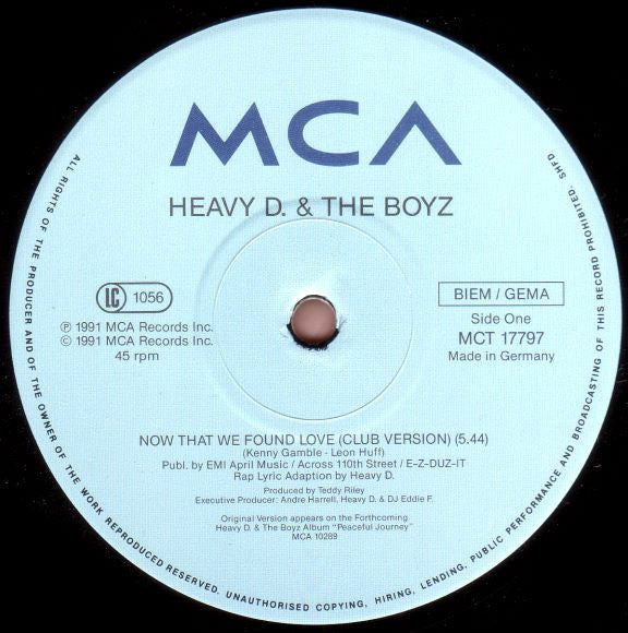 Heavy D. & The Boyz : Now That We Found Love (12", Maxi)