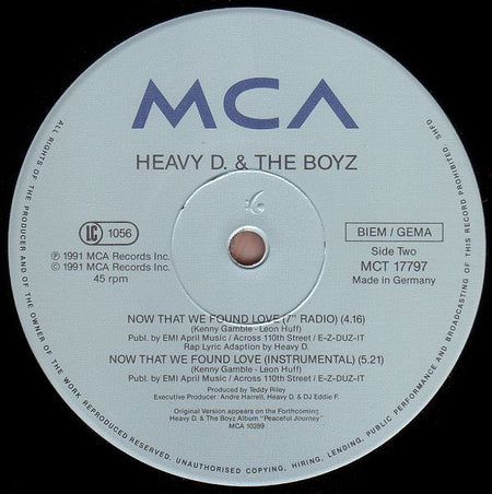 Heavy D. & The Boyz : Now That We Found Love (12", Maxi)
