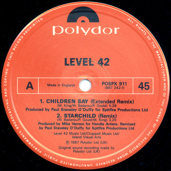 Level 42 : Children Say (12")