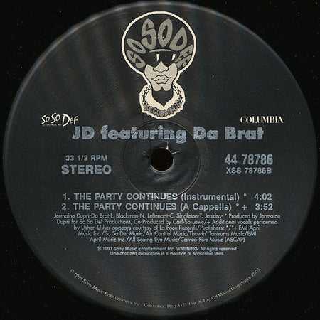 JD* & Da Brat : The Party Continues (12")