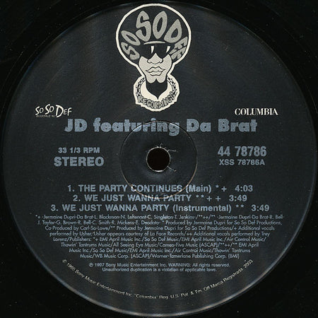 JD* & Da Brat : The Party Continues (12")
