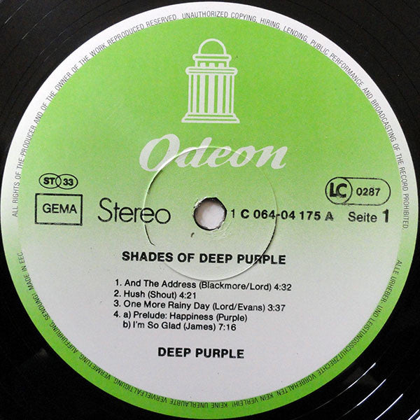 Deep Purple : Shades Of Deep Purple (LP, Album, RE)