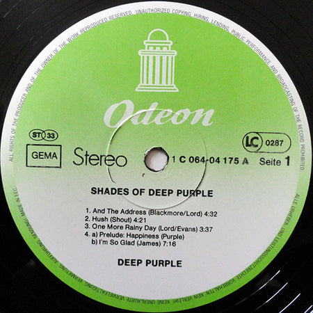Deep Purple : Shades Of Deep Purple (LP, Album, RE)