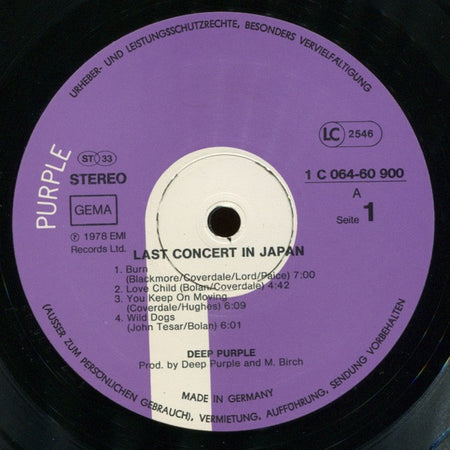 Deep Purple : Last Concert In Japan (LP, Album)
