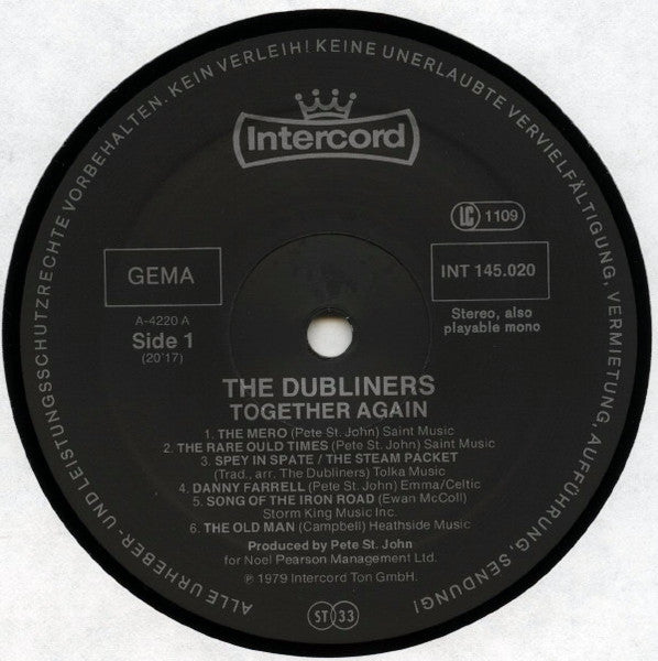 The Dubliners : Together Again (LP, Album)