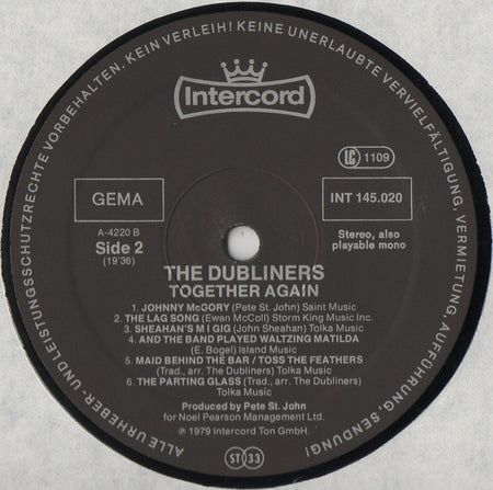 The Dubliners : Together Again (LP, Album)