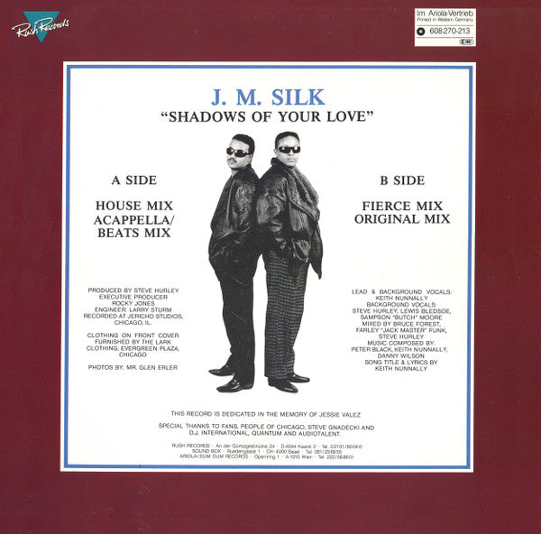 J.M. Silk : Shadows Of Your Love (12", Single)