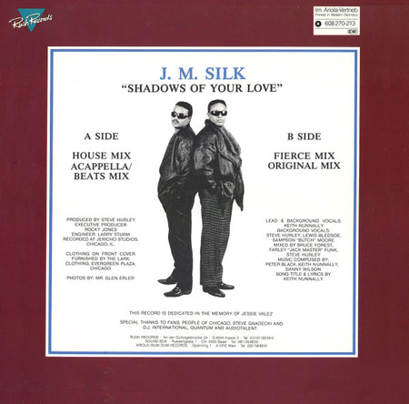 J.M. Silk : Shadows Of Your Love (12", Single)