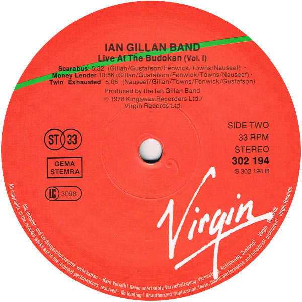 Ian Gillan Band : Live At The Budokan Volumes I & II (2xLP, Album)