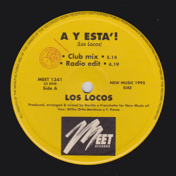 Los Locos : A Y Esta'! (12")