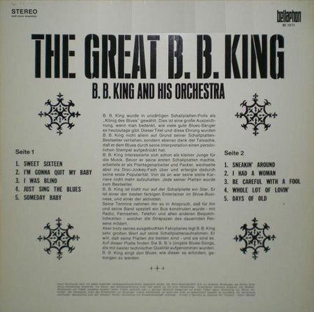 B. B. King And His Orchestra* : The Great B. B. King (LP, RE)