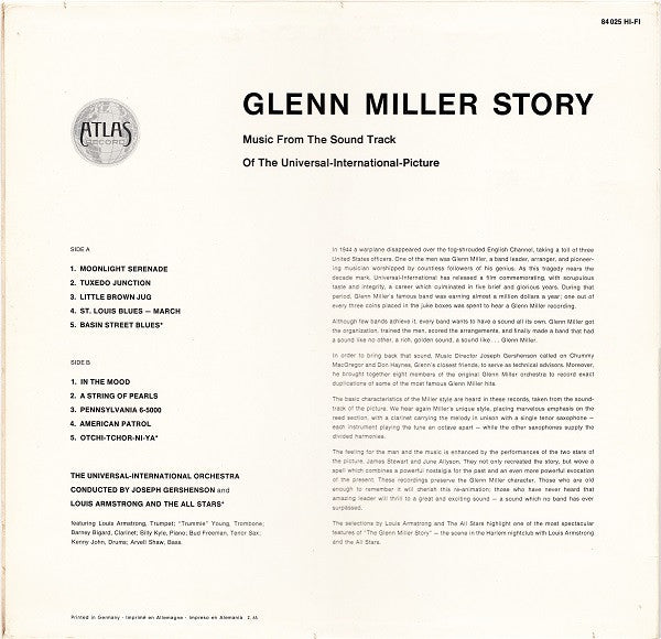 The Universal-International Orchestra : The Glenn Miller Story (Music From The Sound Track Of The Universal-International Motion Picture) (LP, Album, Mono, Club)