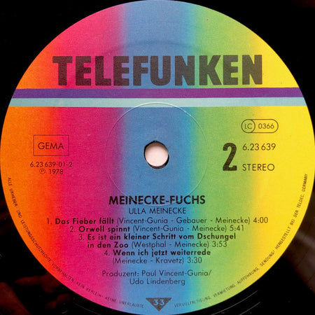 Ulla Meinecke : Meinecke Fuchs (LP, Album, RE)