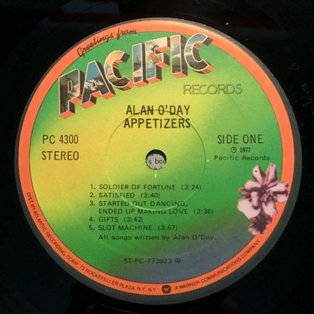 Alan O'Day : Appetizers (LP, Album, RI )
