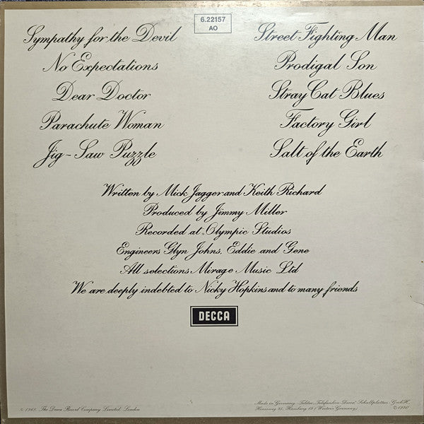 The Rolling Stones : Beggars Banquet (LP, Album, RE)