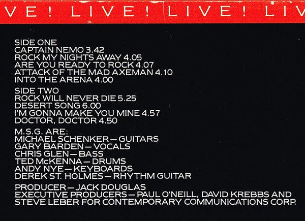 The Michael Schenker Group : Rock Will Never Die (LP, Album)