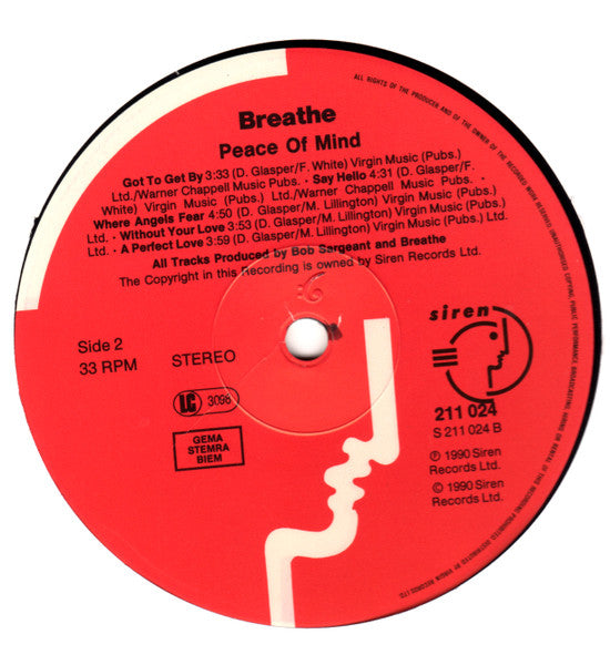 Breathe (3) : Peace Of Mind (LP, Album)