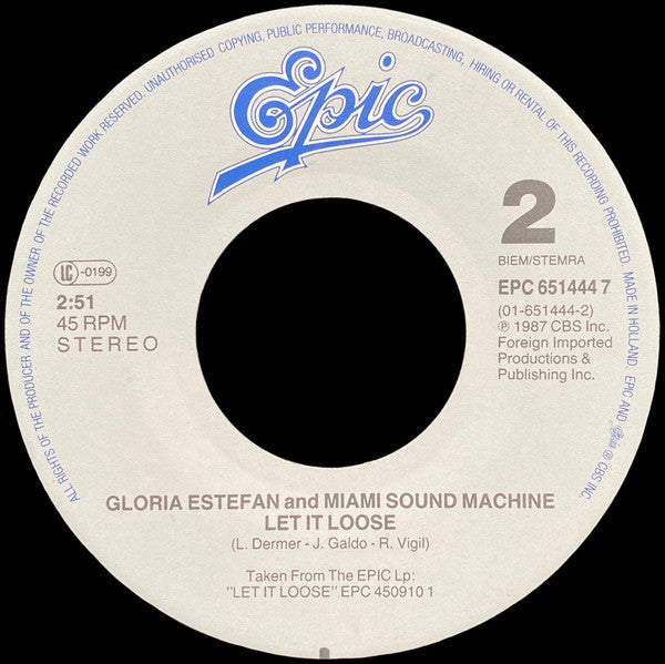 Gloria Estefan And Miami Sound Machine* : Can't Stay Away From You (7", Single)