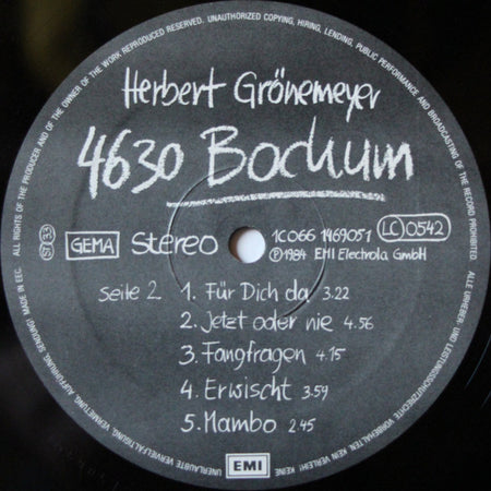 Herbert Grönemeyer : 4630 Bochum (LP, Album)