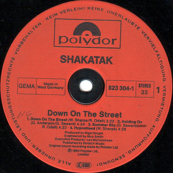 Shakatak : Down On The Street (LP, Album)