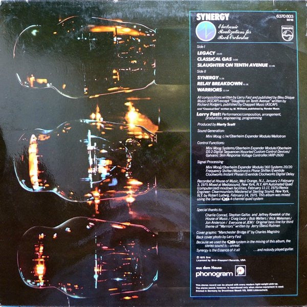 Synergy (3) : Electronic Realizations For Rock Orchestra (LP, Album, Quad)