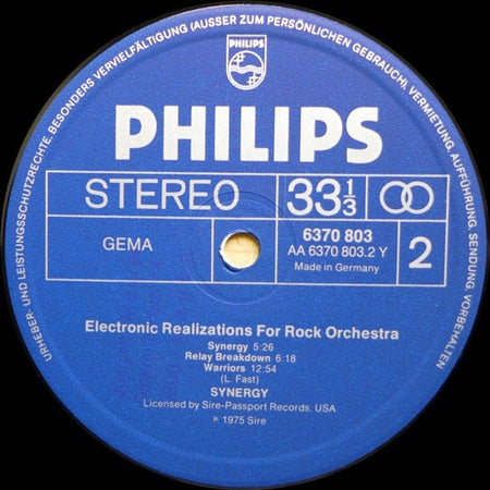 Synergy (3) : Electronic Realizations For Rock Orchestra (LP, Album, Quad)
