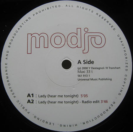 Modjo : Lady (Hear Me Tonight) (12")