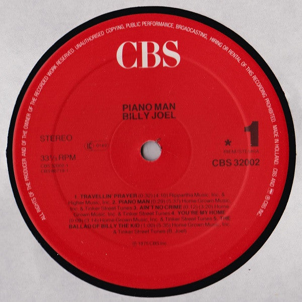 Billy Joel : Piano Man (LP, Album, RE, Red)
