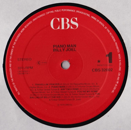 Billy Joel : Piano Man (LP, Album, RE, Red)