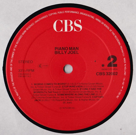 Billy Joel : Piano Man (LP, Album, RE, Red)