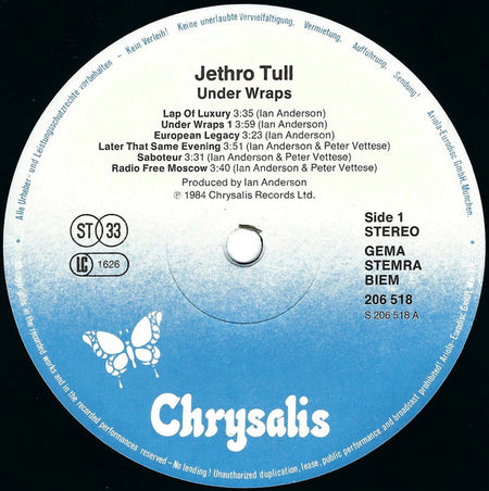 Jethro Tull : Under Wraps (LP, Album, RP)