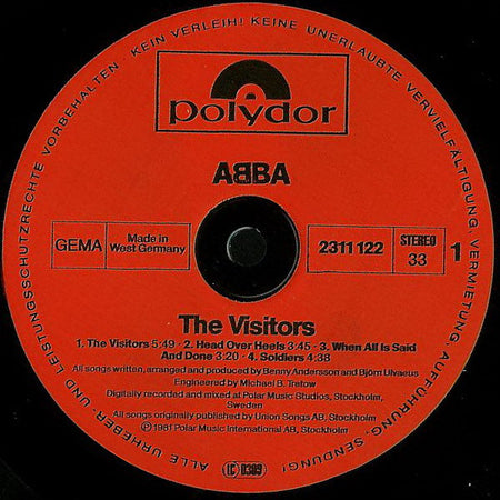 ABBA : The Visitors (LP, Album, Inj)
