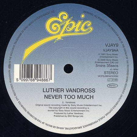 Luther Vandross : Give Me The Reason / Never Too Much (12")